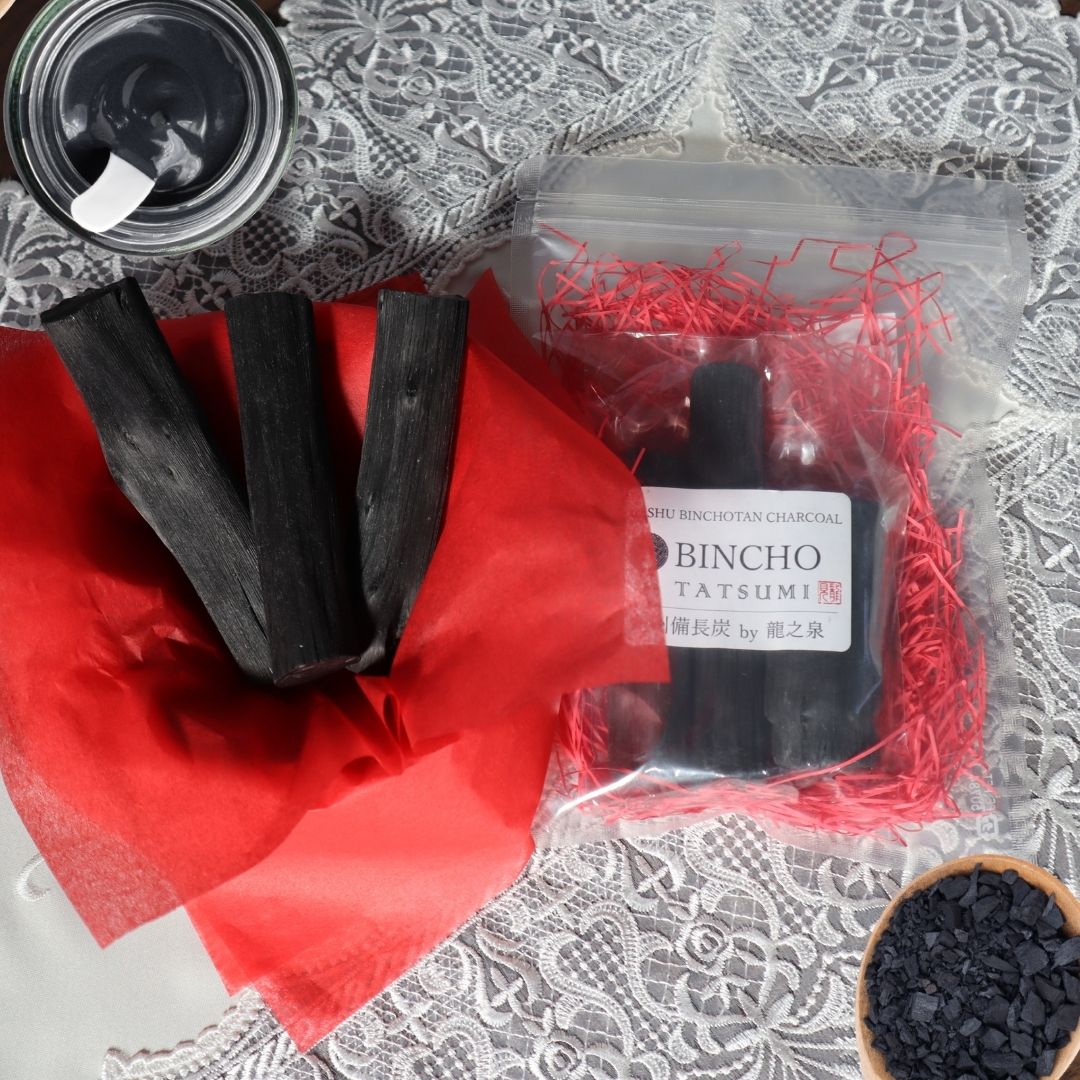 Set of 3 Kishu Bincho-tan Charcoal Sticks