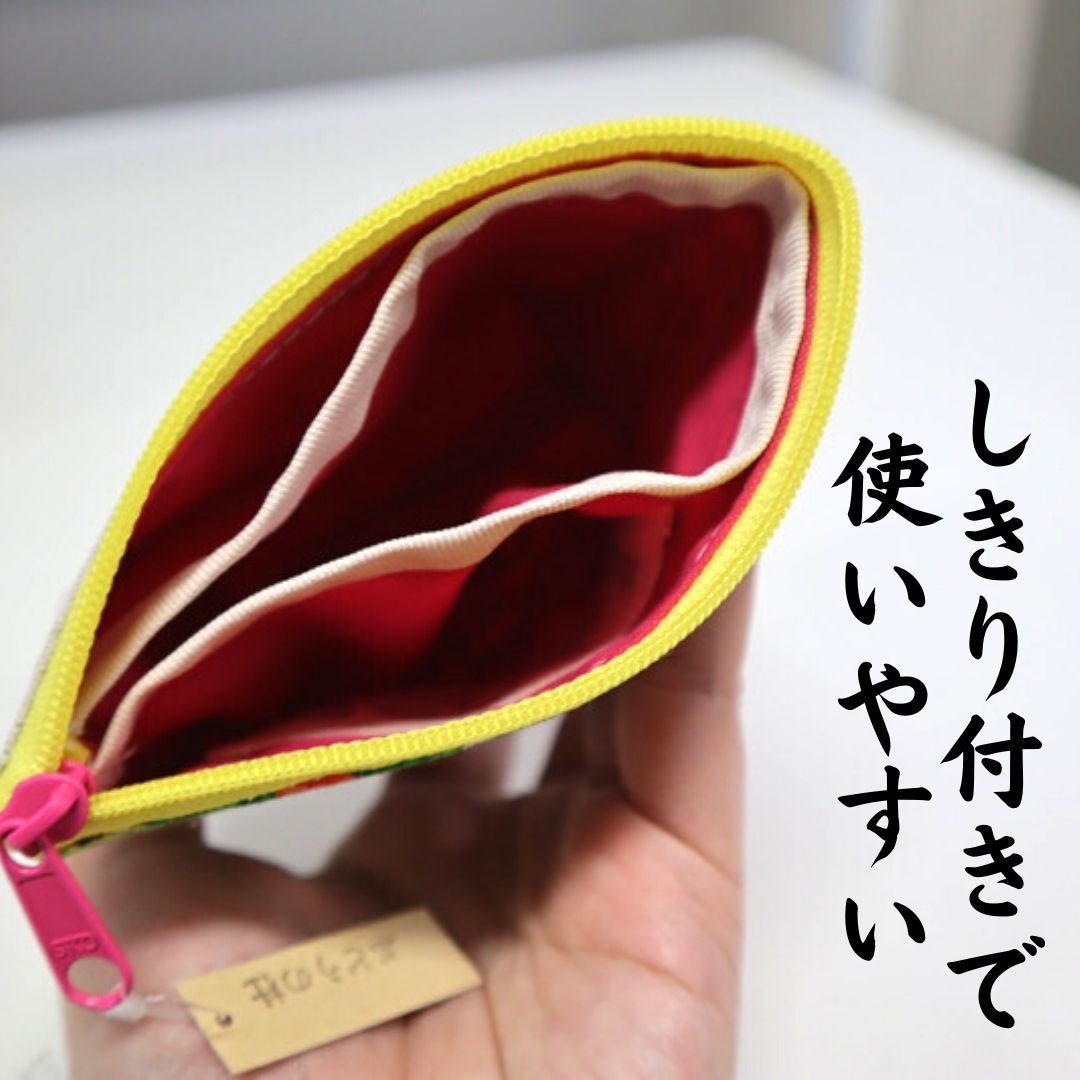 【手描きポーチ】ポーチ size小 usaコットン
