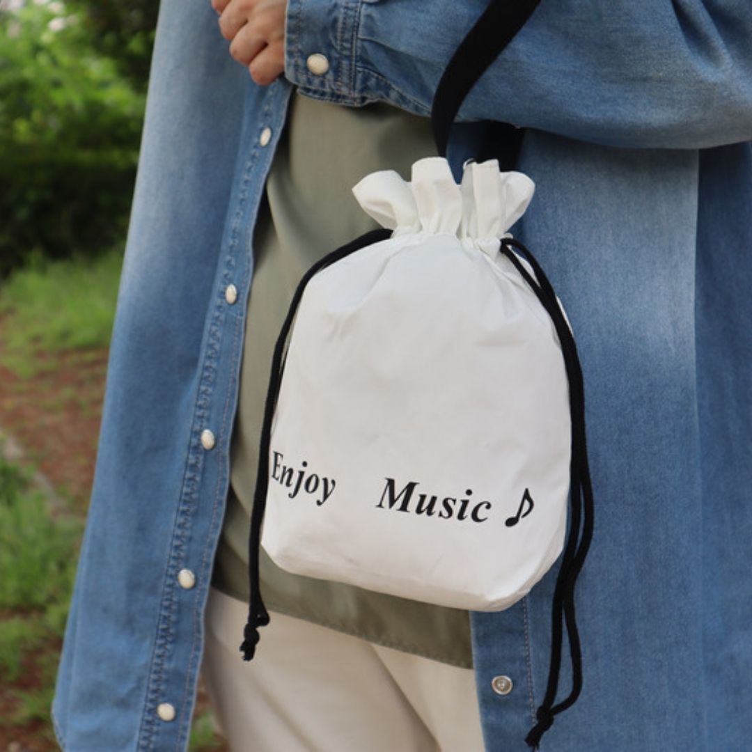 Eco巾着ポーチ「Enjoy music」