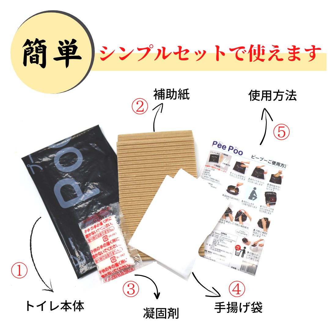 大小用携帯用ポリ袋トイレPeePoo(ピープ)20個入りセット