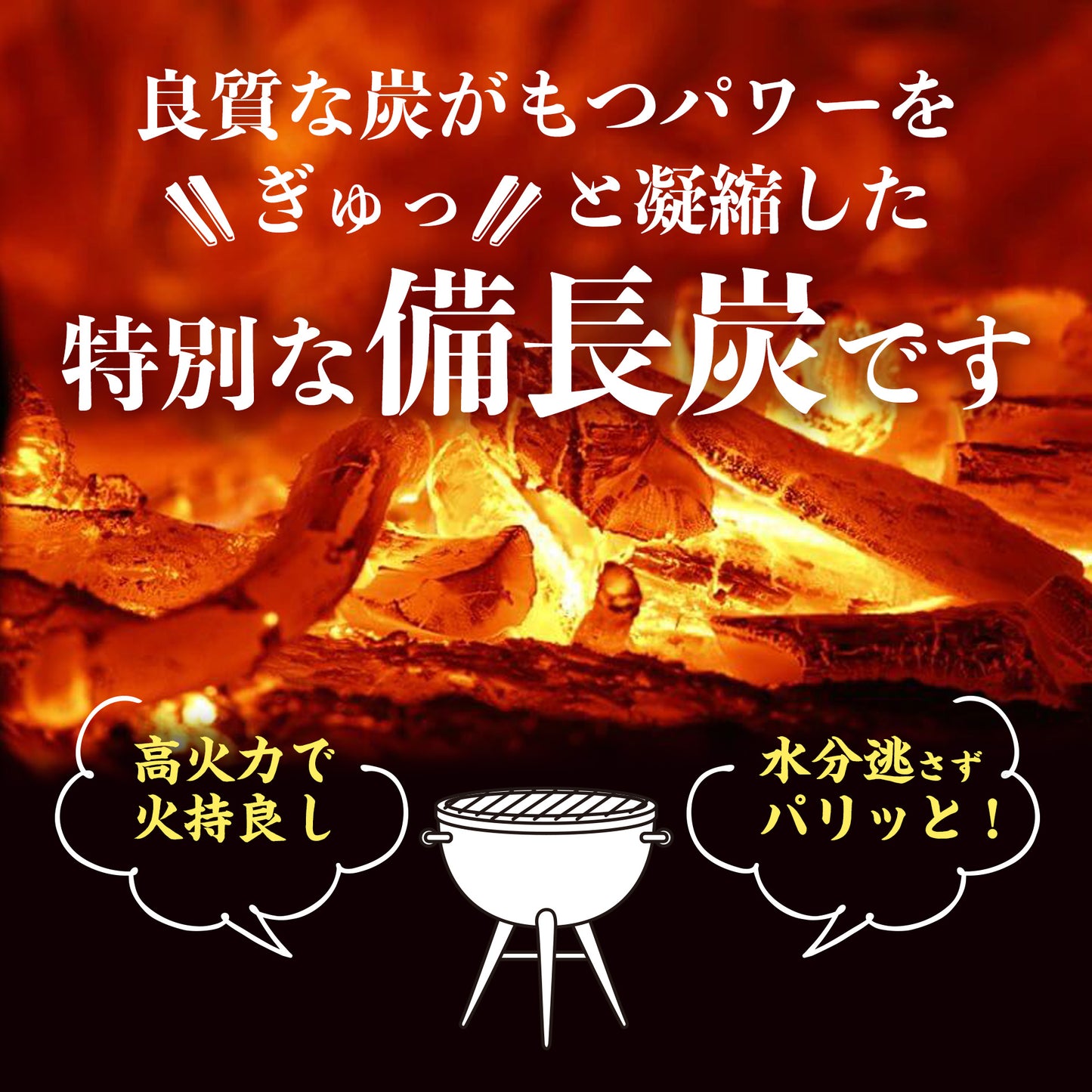 BBQ用の高級備長炭 1.2kg