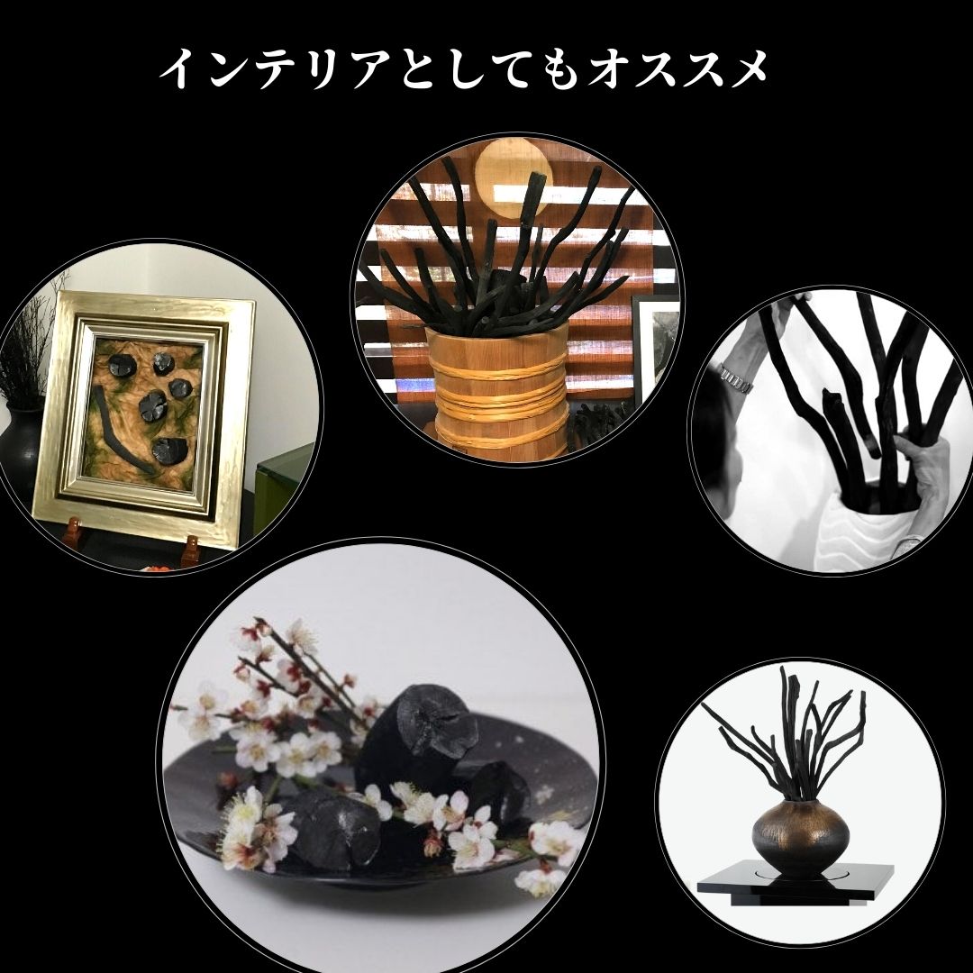 Set of 3 Kishu Bincho-tan Charcoal Sticks