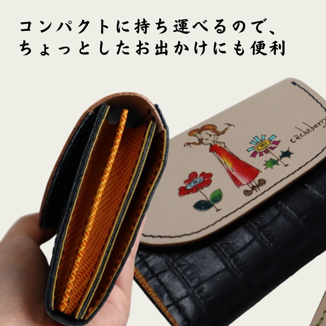 【手描き財布】二つ折り財布